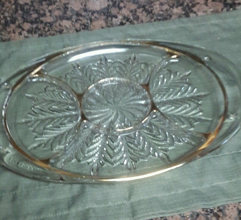 American Brilliant Cut Glass Serving Plate Haute Juice