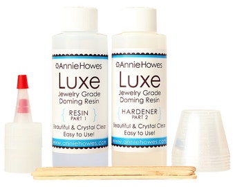 Super Clear Resin for Jewelry. LUXE Doming Resin. Jewelry Grade. Non-toxic Clear Epoxy Resin Resin Kit. 8 ounce pack.