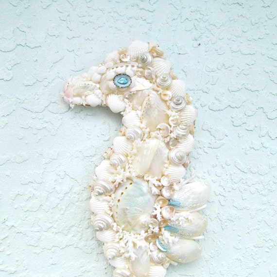 Shell Seahorse Wall Art Seashell Sea Horse by SandisShellscapes