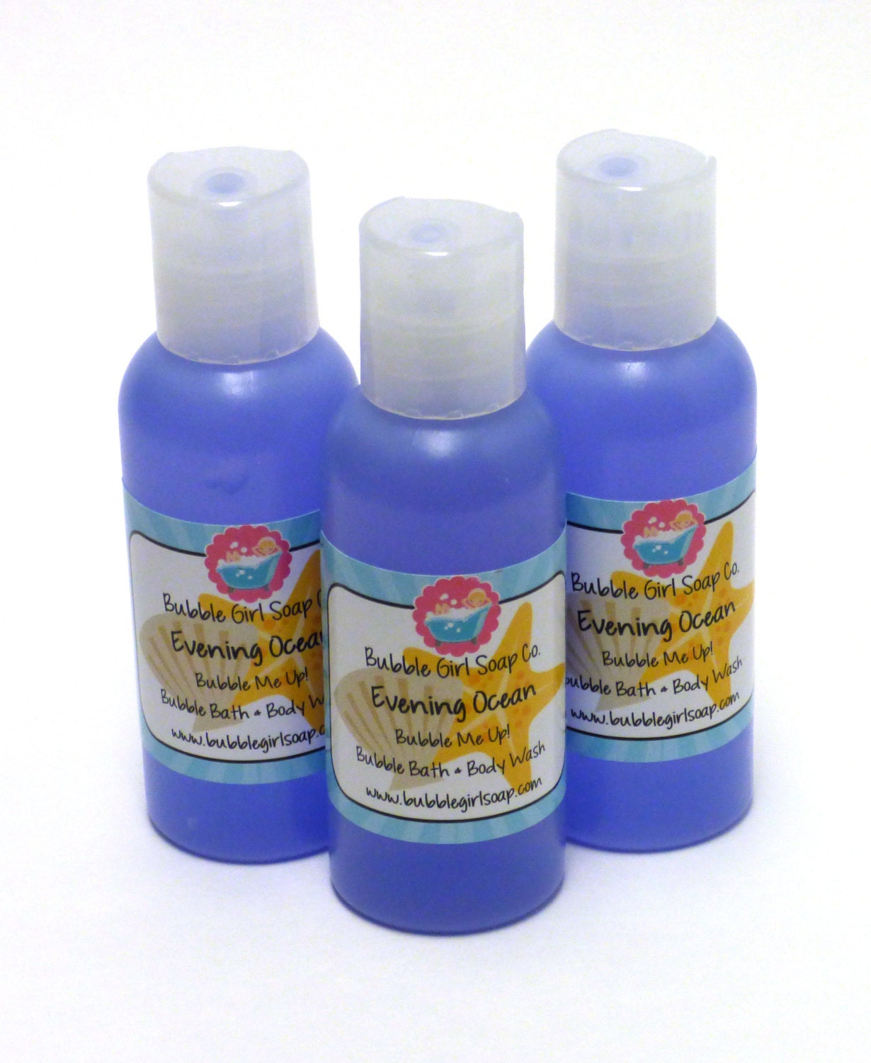 Evening Ocean Body Wash Bubble Bath Shower Gel 2 Oz. Travel