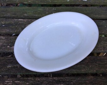 Antique Vintage Creamy White Ironstone Restaurant Hotel China Platter