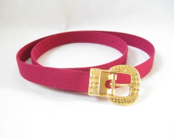 Vintage 80's Pink and Gold Skinny Belt