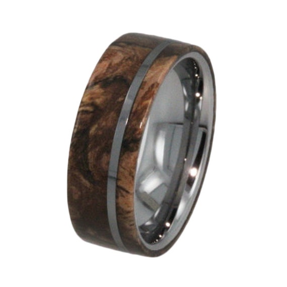 Tungsten Wedding Bands / Wood Wedding Ring with by jewelrybyjohan