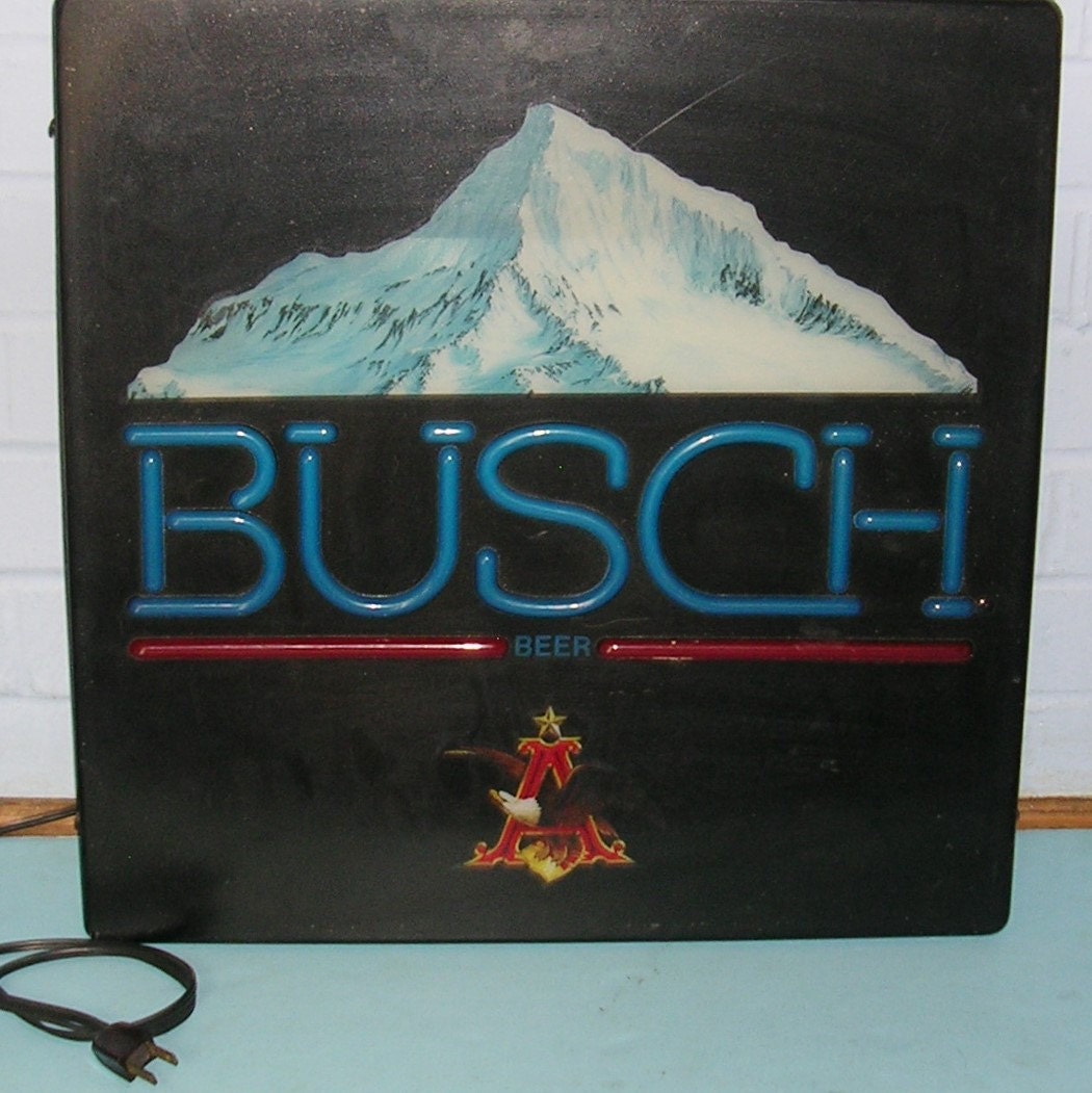 Vintage Busch Beer Lighted Sign Busch Beer Plastic Lighted