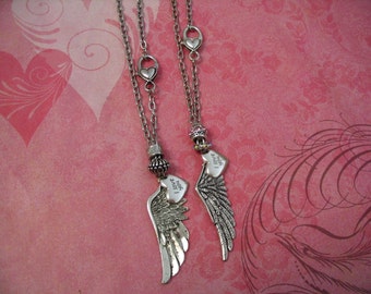 Couples His and Her Angel Wing Rear View Mirror Car Charms Accessories I Love You Gift