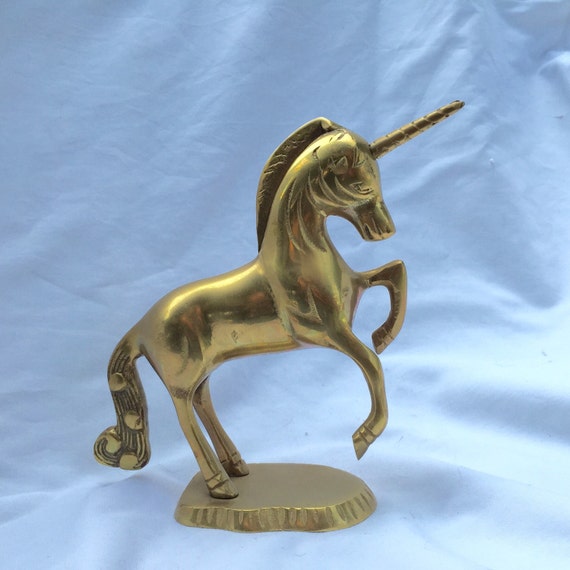 solid brass unicorn figurine