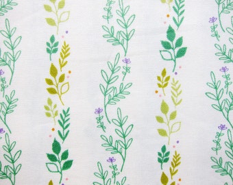 Japanese Fabric - Green Garland- Fat Quarter - Cosmo Textiles LIMITED YARDAGE