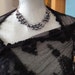 pearl necklace triple strand faceted cyrstal hand knotted sterling silver "Night and Day" Lorelei Novak Jewelry