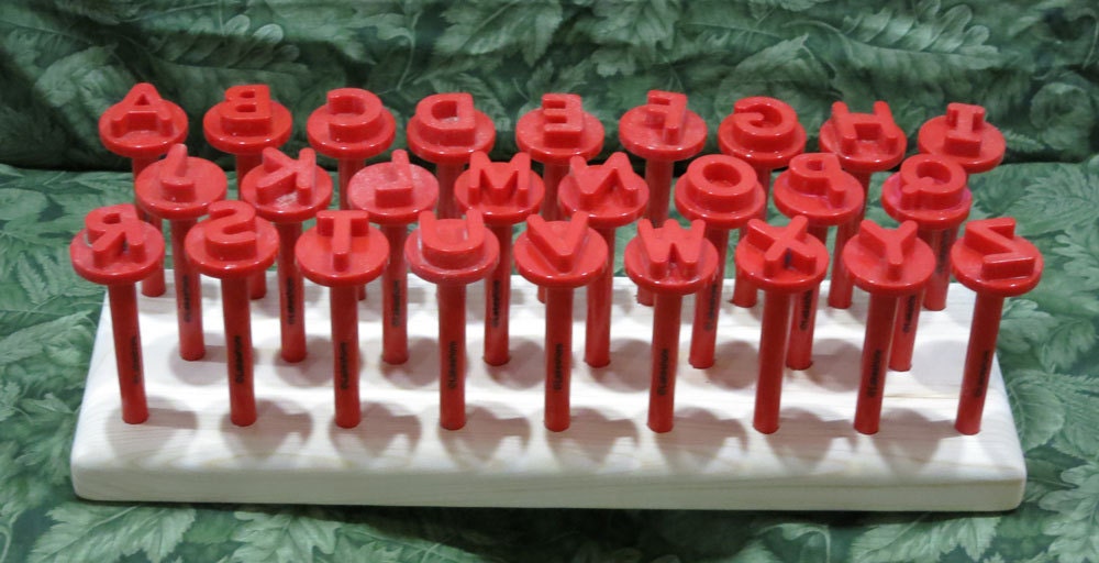 Wooden Holder for Lakeshore Alphabet Playdough Stampers Set