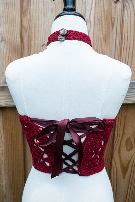 Cherry Blossom Corset Halter Crochet Pattern