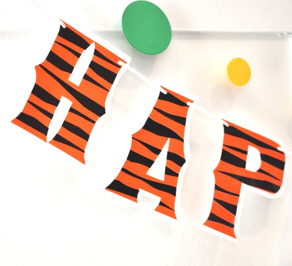 Tigger Birthday Banner, Tiger Birthday Decor, Winnie the Pooh Birthday Banner, Tigger Party Decor, Pooh Bear Birthday Party, HAPPY BIRTHDAY Il_570xn