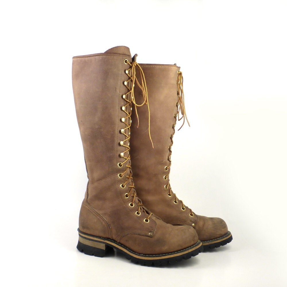 vintage tall lace up boots