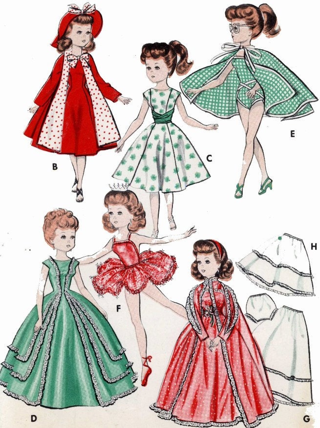 Vintage Doll Clothes PATTERN 8354 for 18 in Miss Revlon Ginger