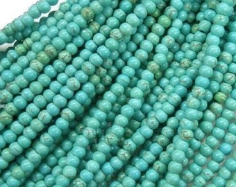 Turquoise Beads , 3mm Gemstone Beads - Full Strand