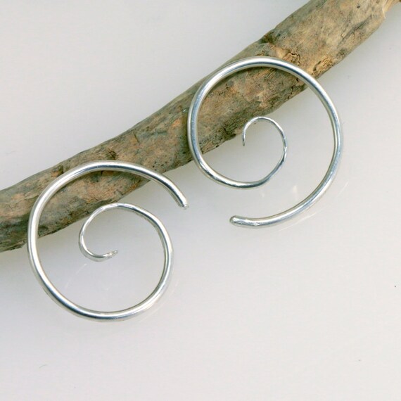 Items similar to Gauged Earrings, Sterling Silver, Spiral Gauges 16 g ...