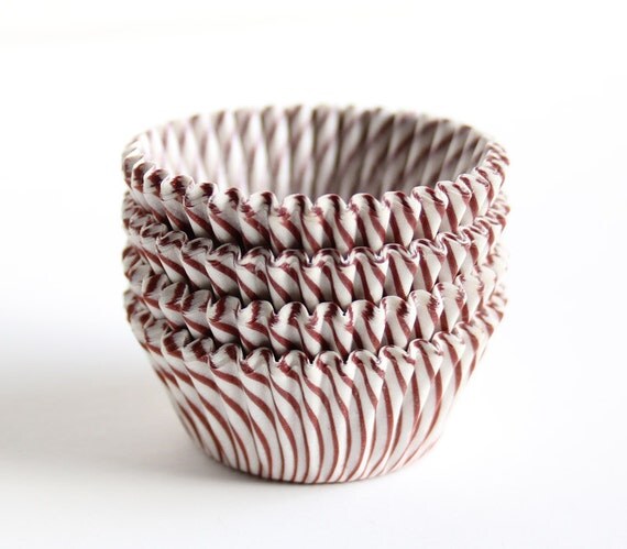 100 Mini Brown Striped Cupcake Liners Il_570xn