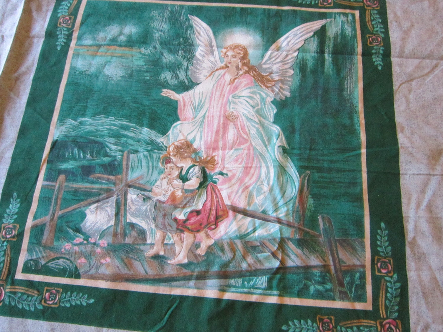 fabric panel GUARDIAN ANGEL pillow panel 1.5 yards
