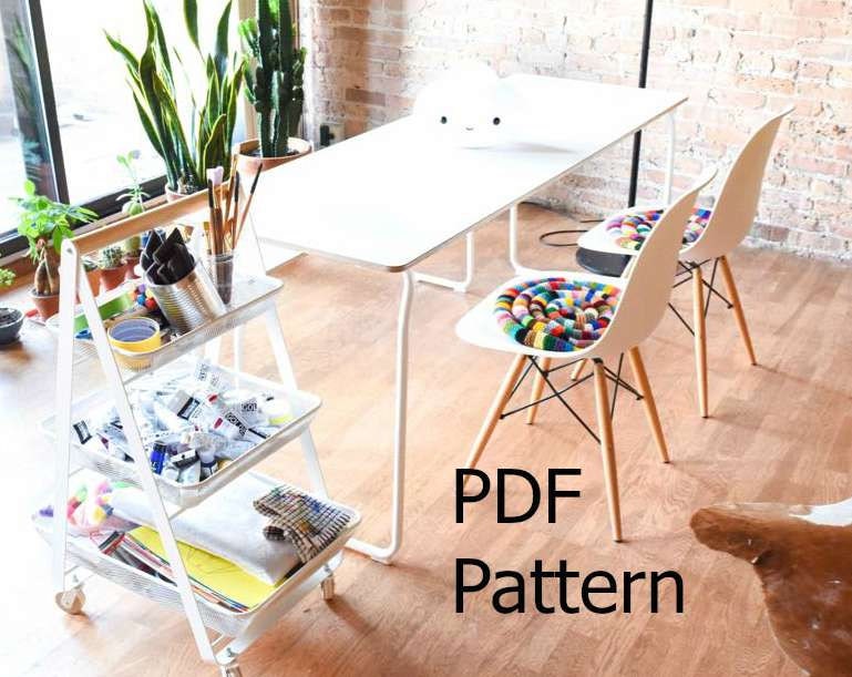 Knitted Chair Pad PDF Pattern DIY Rocking Chair Pad Pattern