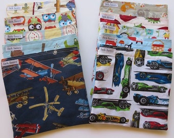 Reusable Sandwich Bags Any Two You Choose Fabric Eco Friendly