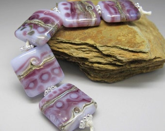 Boho in Purple - lampwork bead set