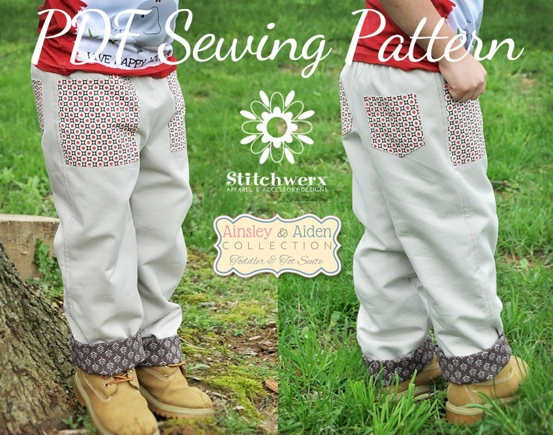 Lined Toddler Child Pants Sewing Pattern Toddler Child