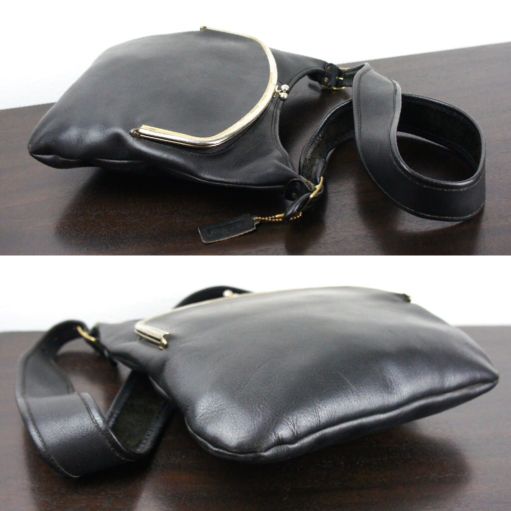 Vintage Coach Big Mouth Bag Black Leather by TheLionsDenStudio