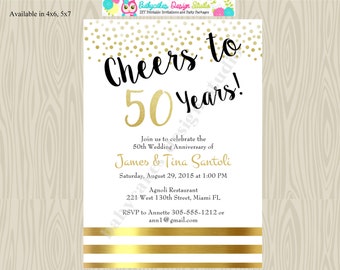  50th  Anniversary  Invitation  Rehearsal Dinner DIY  print your