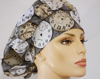 Does Any One Really Know What Time It Is? Bouffant Scrub Hat Medical Scrub Hat with a Matching Headband