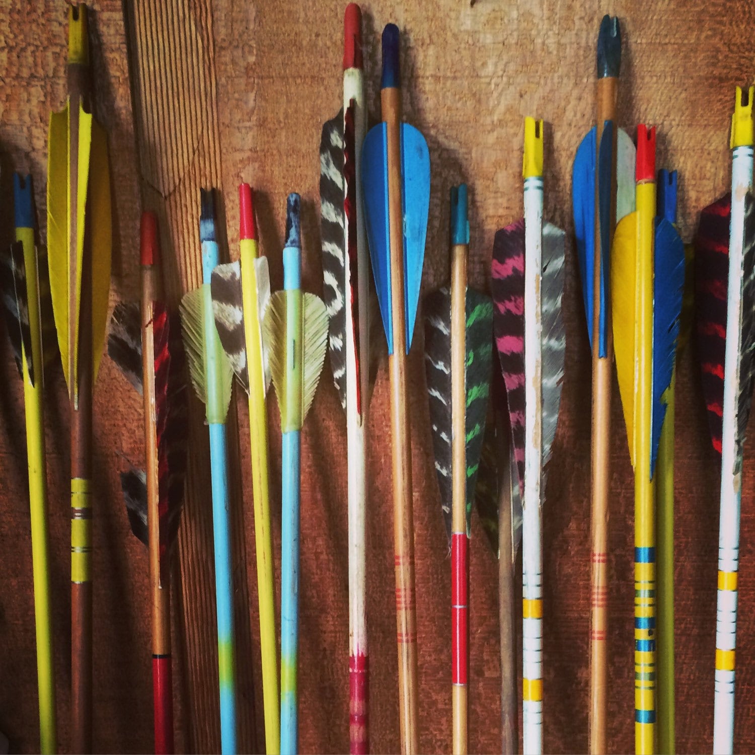 Vintage Wood Arrows Wood Archery Arrows Set of 5 Vintage