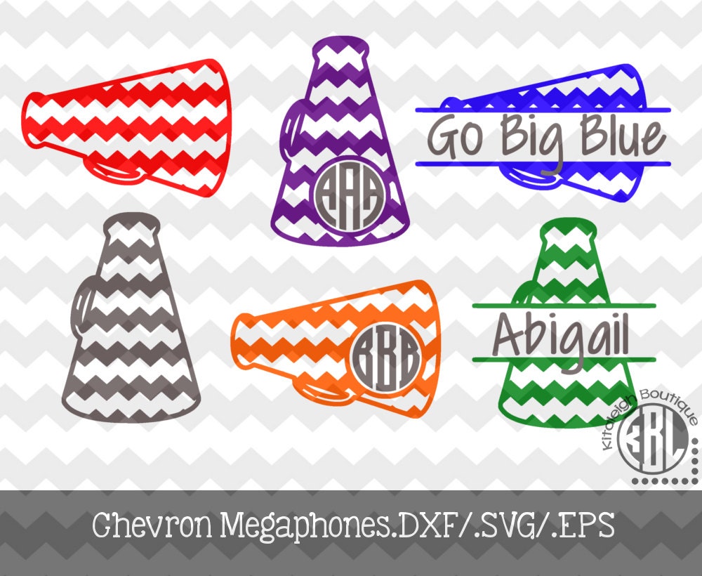 Chevron Megaphone Designs .DXF .SVG .EPS Files for use with