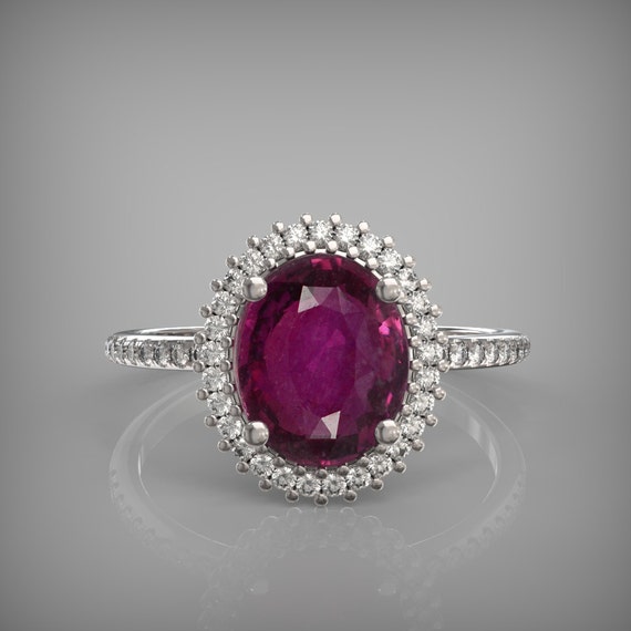 CERTIFIED 2 carats natural untreated ruby with Diamonds or