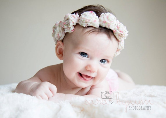 Baby Flower Ring Halo Headband Photo Prop Photoprop RosesToddler RTS Ready to Ship