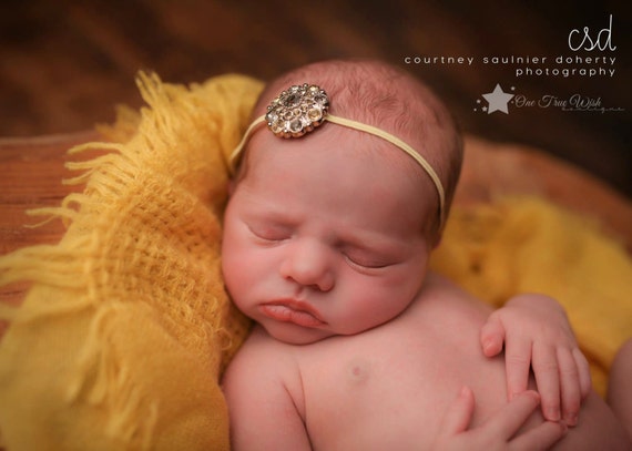 975 New baby girl jewel headband 675 Simple jewel headband, yellow, gray, princess headband, baby headband   