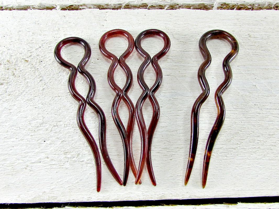 Vintage Celluloid Plastic HairPin Set Small by