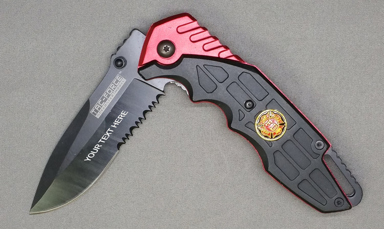 Fire Fighter Logo Pocket Knife 687FD Laser Engraved