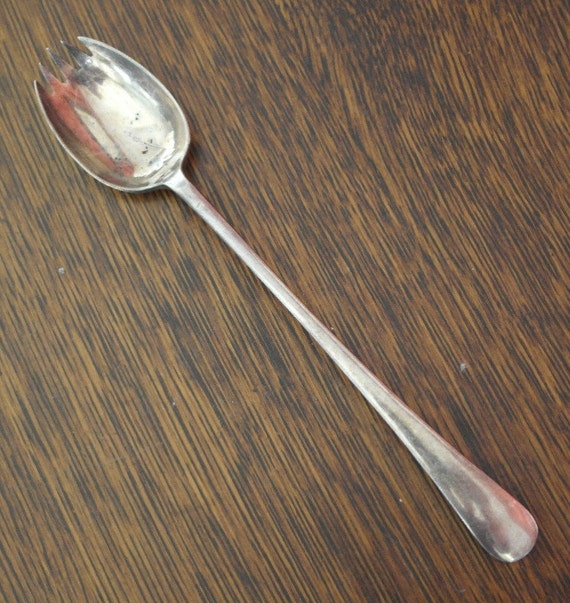 antique long handle serving spoon