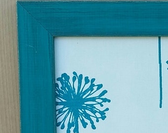 Turquoise, dandelion fabric, magnetic memo board, fabric covered, magnet organizer, bulletin board, fabric magnet board, kitchen board