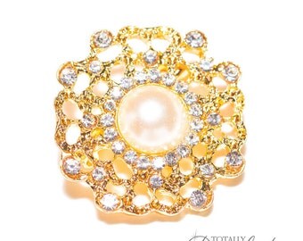 10pcs Pearl Brooch Embellishments, Vintage Style Wedding Brooch Perfect for DIY Brooch Bouquets Invitations Cake Decorations, Brooch 404-G