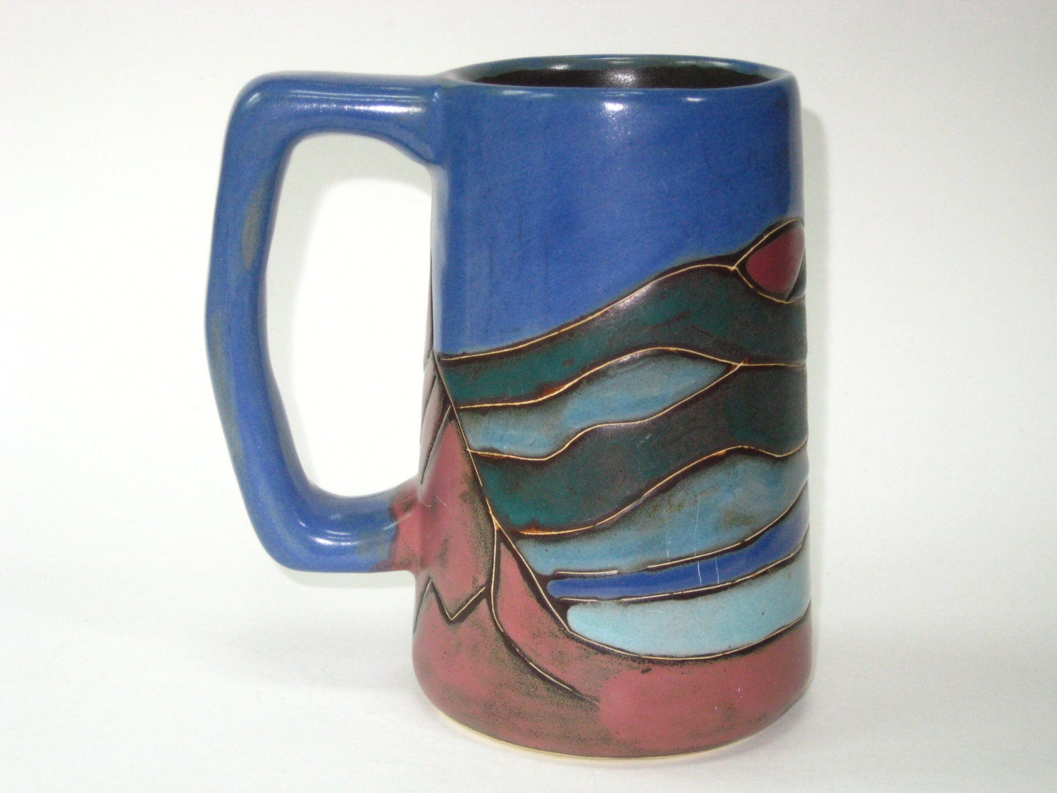 Mara Pottery Mexico Signed Stoneware Tankard Pint Beer Mug