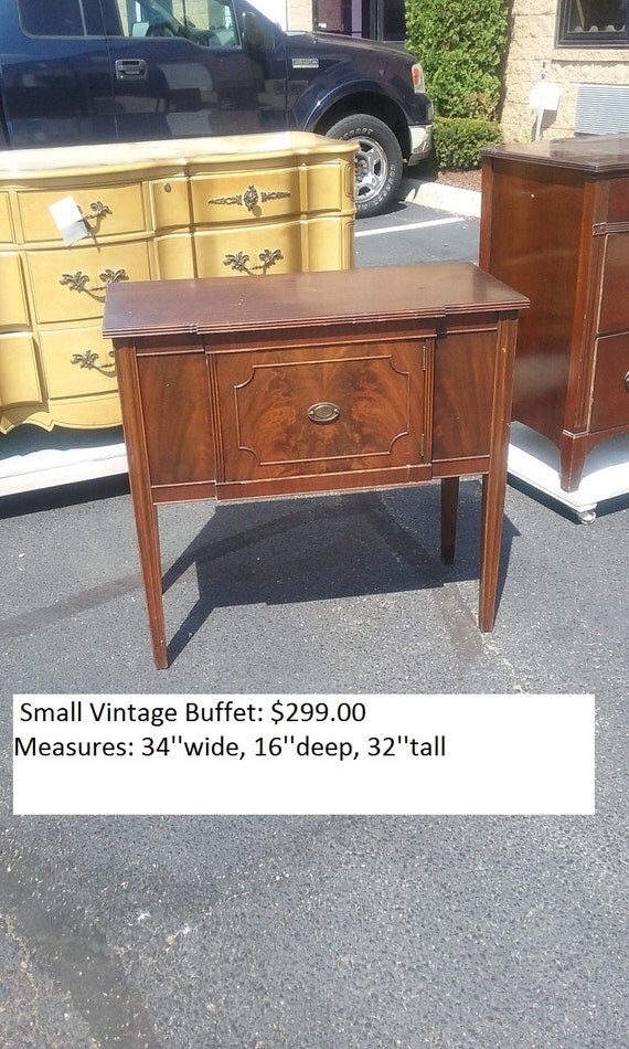 Small Vintage Buffet Sideboard Server. by HandpaintedbyCookie