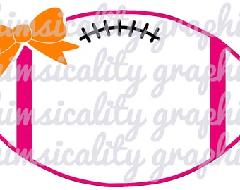 Football With Bow For Monogram with SVG, DXF, PNG Commercial & Personal Use