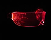 The original Illuminated Cyber goth visor Iron Man J.A.R.V.I.S. neon red