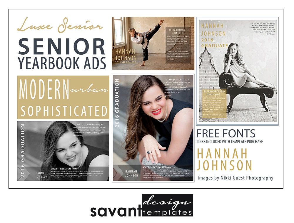 Yearbook Ads Senior Graduation Photoshop Templates Luxe