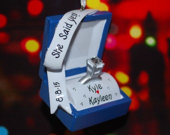 Personalized engagement ring ornament