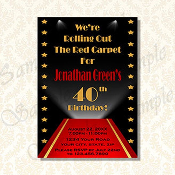 Red Carpet Bridal Shower Invitations 6