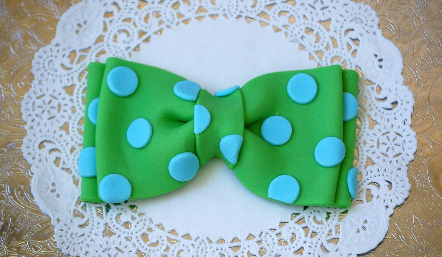 Custom Made Edible Fondant Bow Tie by BigRiverCrafts on Etsy