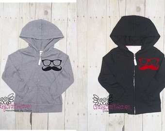 Mustache jacket, Custom jacket, Mermaid hoodie, Toddler jacket, Child, Baby, glasses jacket, School jacket, jacket, custom