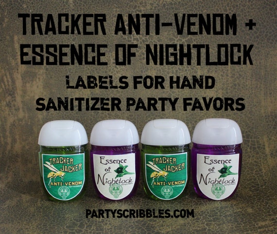 Tracker Jacker AntiVenom & Essence of Nightlock Labels DIY Favor Labels *Assembled Option Available* Il_570xn