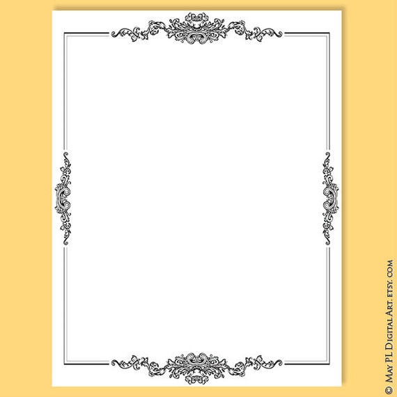 Download Page Borders Frames Black 8 x 11 Rectangle Digital VECTOR