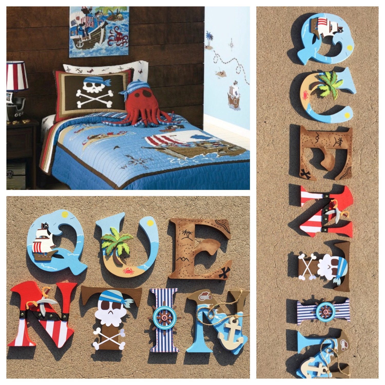 Pirate Wooden Letters Pirate Letters Custom Letters Pirate